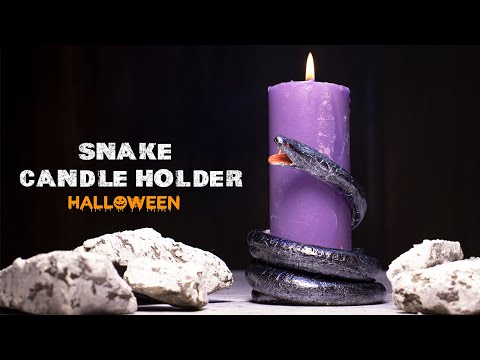 Snake Candle Holder for Halloween | DIY Clay Craft
