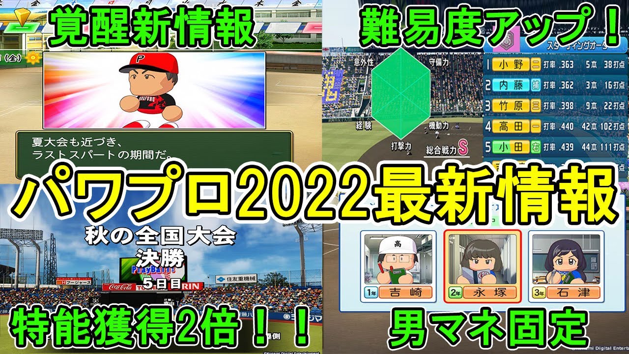 4 12新情報 秋の全国大会は特能獲得率2倍 栄冠ナイン新情報 Ebaseballパワフルプロ野球22 パワプロ22新情報 ゆっくり実況 野球動画速報