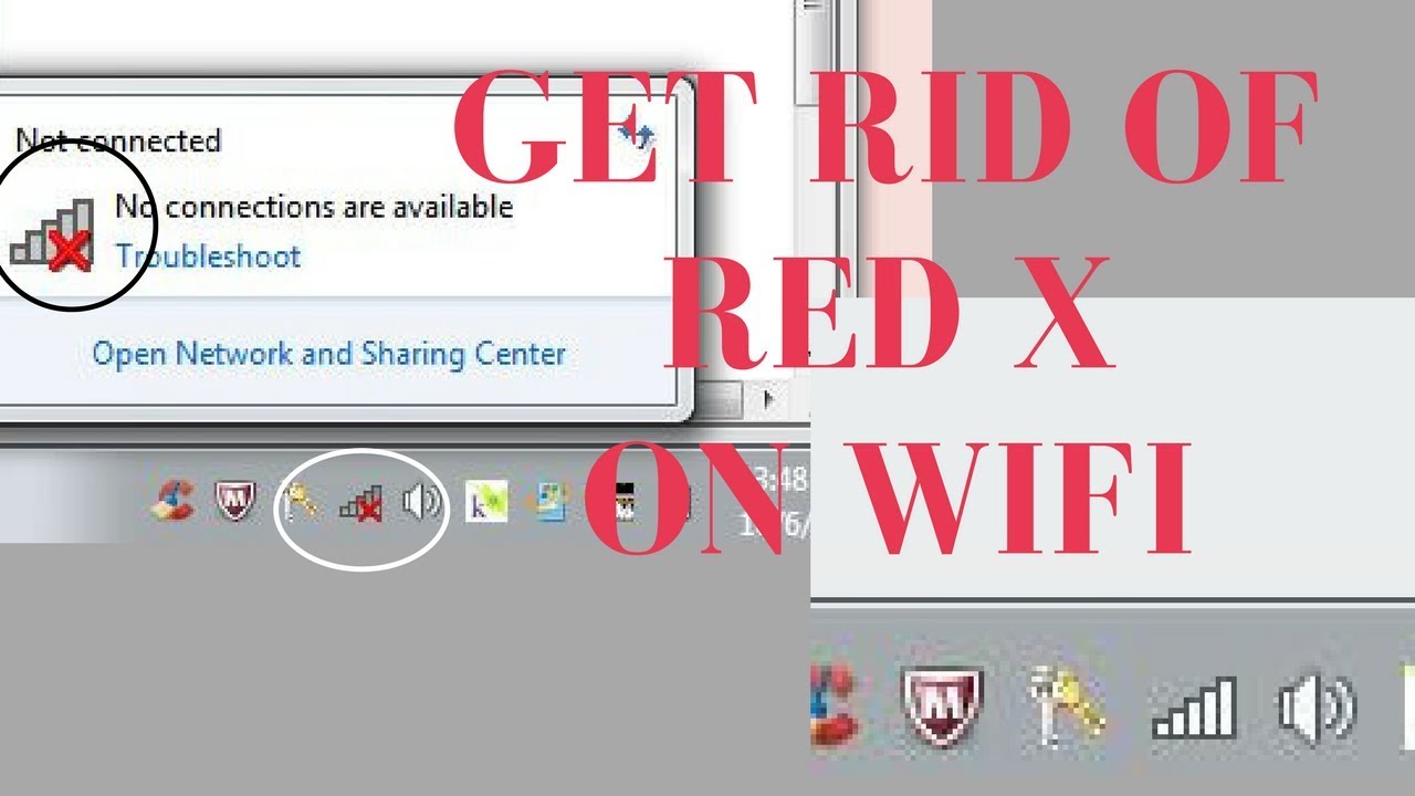 HOW TO GET RID OF RED X ON WIFI ICON WINDOWS7 YouTube