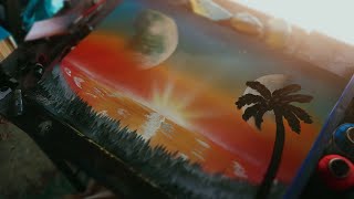 Sunset Over The Ocean (100 SUB SPECIAL) - Spray Paint Art
