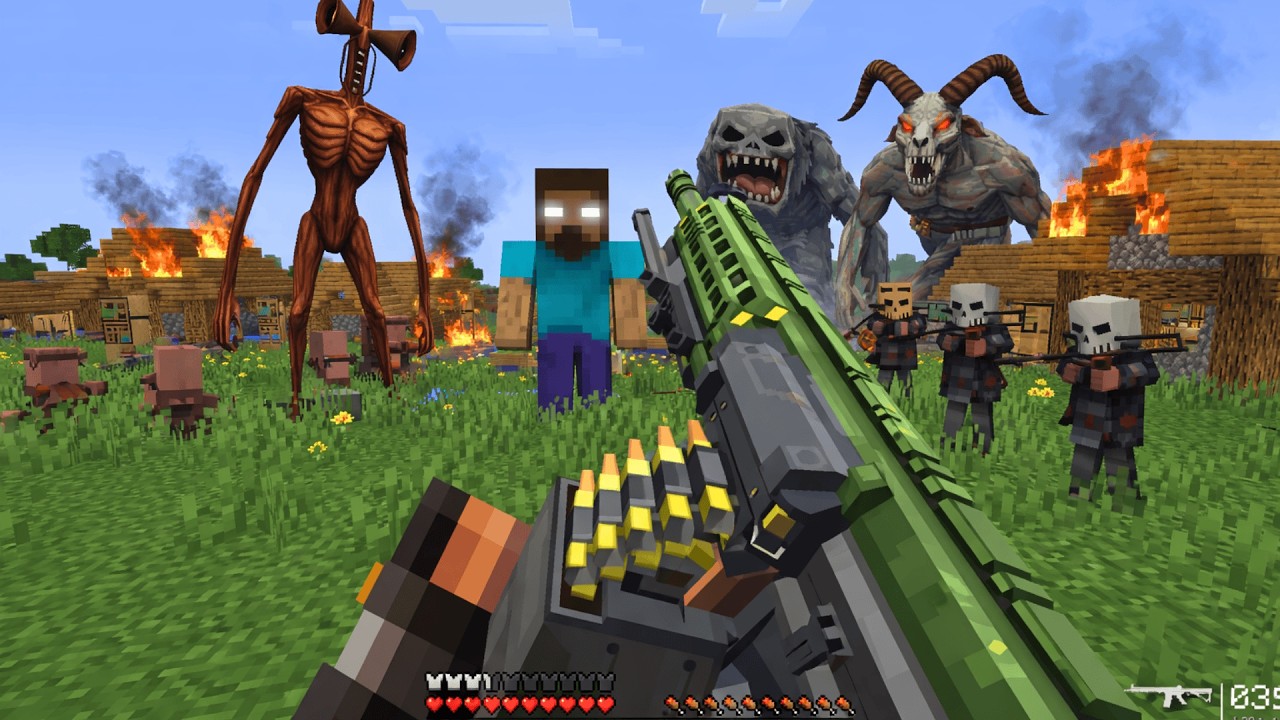 Pillagers Hired the Powerful Horror Monsters to Destroy the World… I Fought Back With Modern Weapons