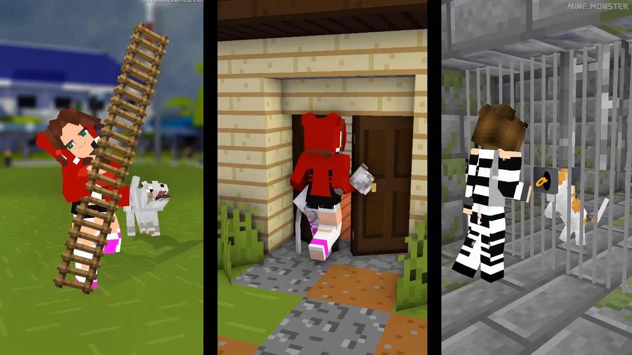 JJ's sister save kitty | Minecraft Mix