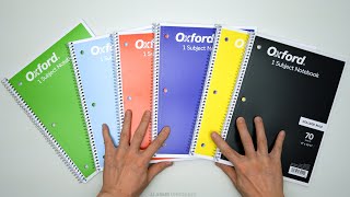 Oxford 1 Subject Notebooks 70 Sheets 6 Pack Unboxing