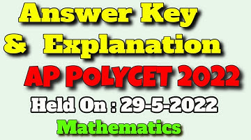 AP POLYCET 2022 | Answer Key | Mathematics 26-29 Questions