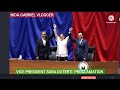 VICE PRESIDENT SARA DUTERTI PROCLAMATION