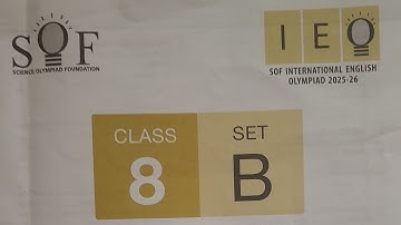 Class 8 IEO Answer key of question paper 2025-26 SOF international English olympiads