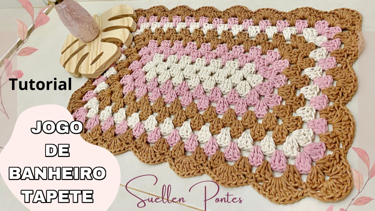 Tutorial Tapete Pia Banheiro Croche Moderno - Lindo e Facil - Jogo Banheiro de Crochet Parte 01 Pap