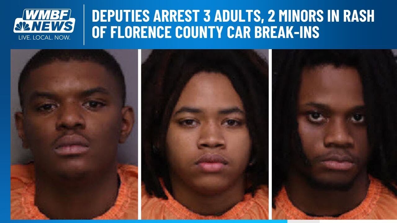 Deputies arrest 3 adults, 2 minors in rash of Florence County car break ...