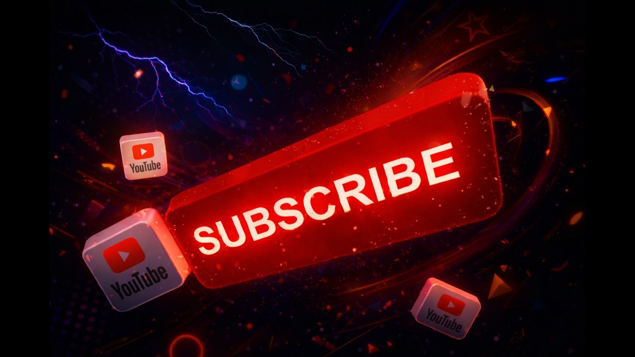 Шаблон для видео «Кнопка подписки на YouTube и благодарность за просмотр» | Конечный экран