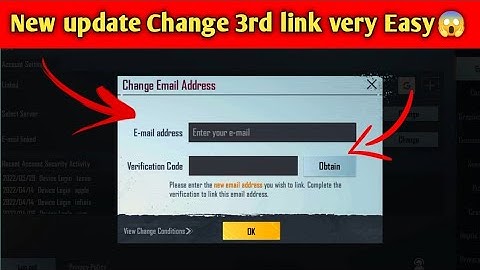 How to Change 3rd Link Gmail or Number | New update Change third link | Pubg Mobile