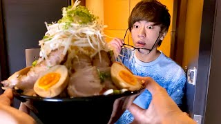深夜にいきなり突撃訪問してダイエット中の相方にラーメン大盛り食わせる。