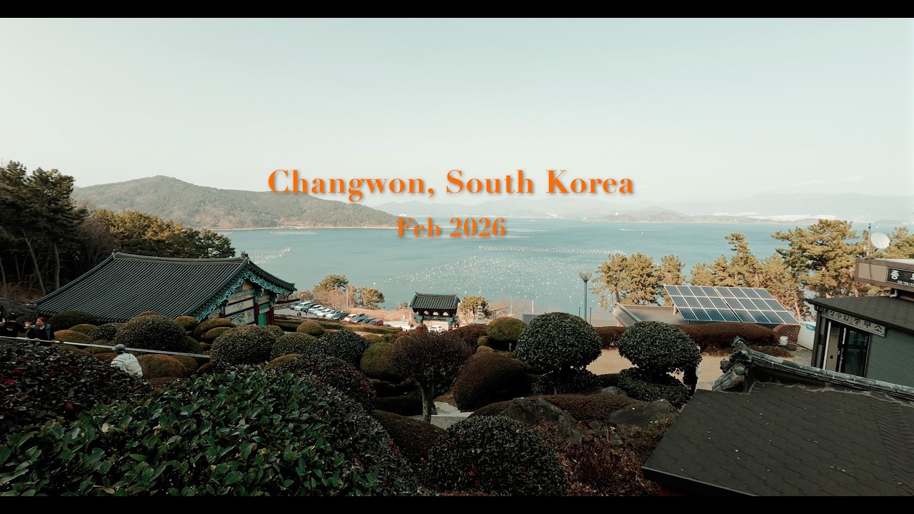 바다가 보이는 눈부시게 아름다운 사찰 | A beautiful temple overlooking the sea | 창원 브이로그