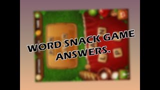 - WORD SNACK GAME ANSWERS. screenshot 4