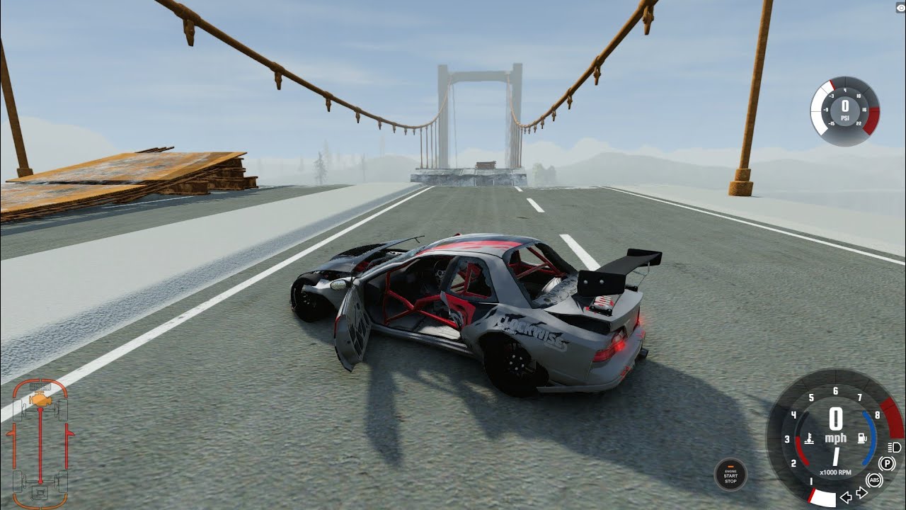 beamng drive car crash impossible broken bridge 2026