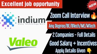 Zoom Call Interview🔥 Indium Software & Valeo India ltd | Any Degree/BE/BTECH/ME/MTech - Full Details screenshot 4