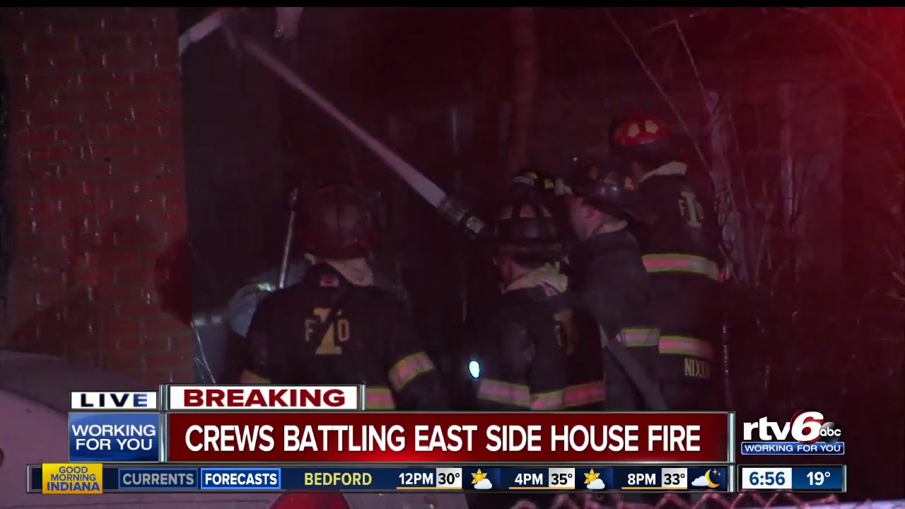 Crews battling fatal east side Indy house fire - YouTube