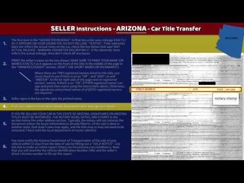 Transfer Arizona Title - SELLER Instructions