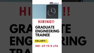 Mercedes Benz Hiring Graduate Engineering Trainee job 2023 | Fresher Job 2023 Resimi