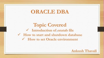 Startup/Shutdown/Oratab/Export Oracle Database