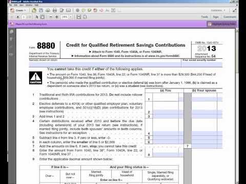 learn how to fill the form 8880 credit for qualified retirement form 8880 for 2016
