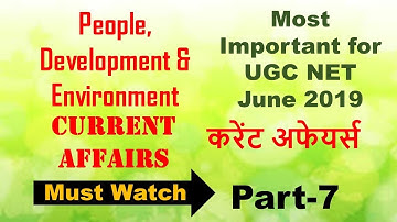 UGC NET ENVIRONMENTAL SCIENCE CURRENT AFFAIRS PART 7