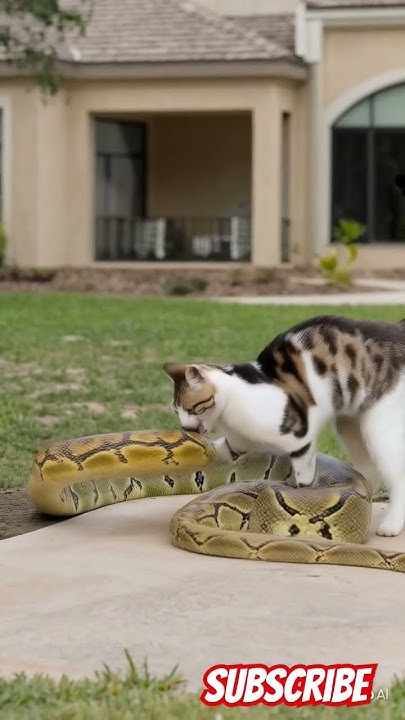 kucing vs python, 1 #cat #kucing #animals #catlover #kucinglucu #ai # ...