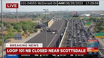 All lanes closed on NB Loop 101 near Scottsdale due to crash
