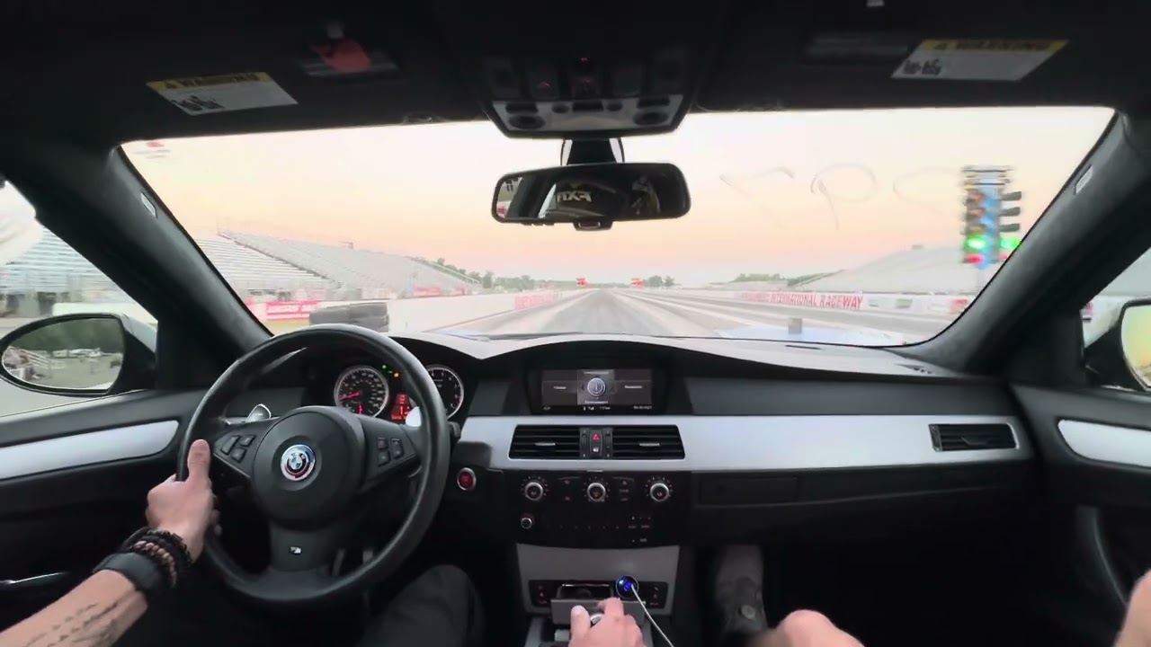 BMW E60 M5 V10 Drag Race vs Corvette Z06