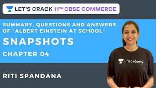 Summary, Questions and Answers of Albert Einstein at School | English | 11th CBSE | Riti Spandana