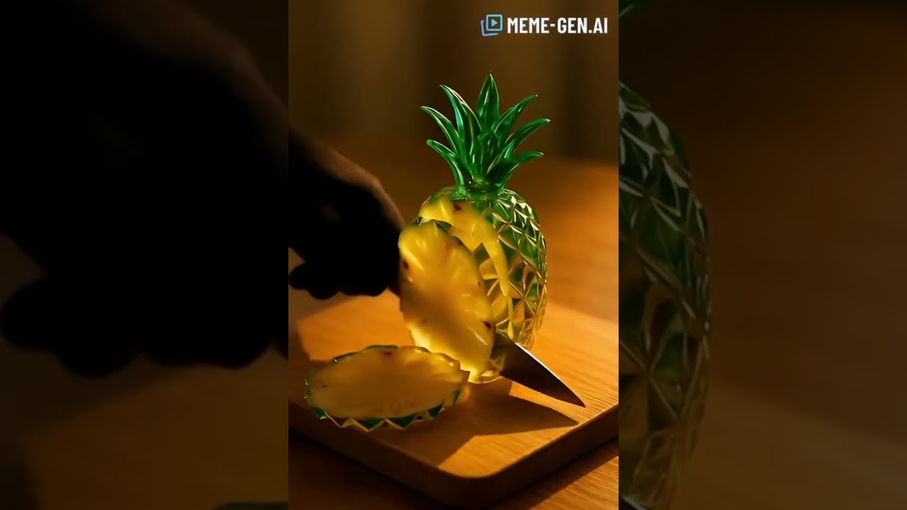 ✨ Crystal pineapple 🍍 cutting | Glass Glow Inside 💎 | Aesthetic & Satisfying Short 💫