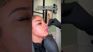 Septum piercing process 🖤 #piercings