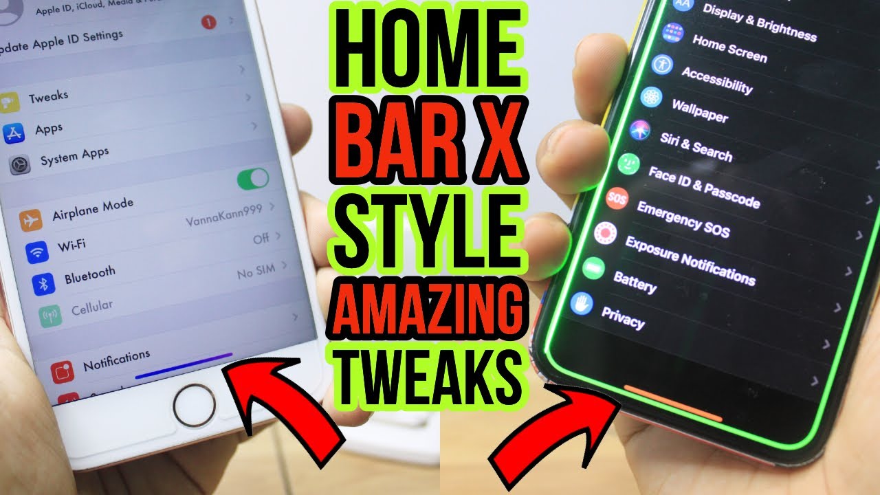 AMAZING TWEAK GET HOME BAR X STYLE ANY iPHONE 6/6S/6SP/7P/8/8P YouTube