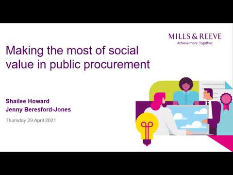 Public Procurement: Making the most of social value in public procurement