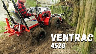 We test the Ventrac 4520 with Stump Grinder  Front Bucket/Grab  Power Brush and Tough Cut Deck