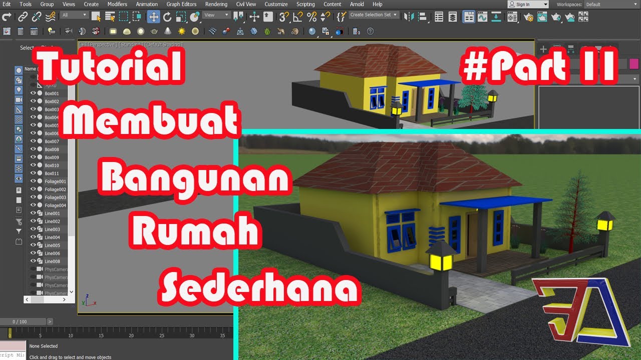 Tutorial 3Ds Max bangunan sederhana Part II - YouTube