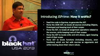BlackHat 2013 - Javascript Static Security Analysis, made easy with JS Prime