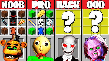 Minecraft Battle: HORROR GAME CRAFTING CHALLENGE - NOOB vs PRO vs HACKER vs GOD Minecraft Animation