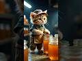 kucing miskin buruh pabrik pengolahan madu