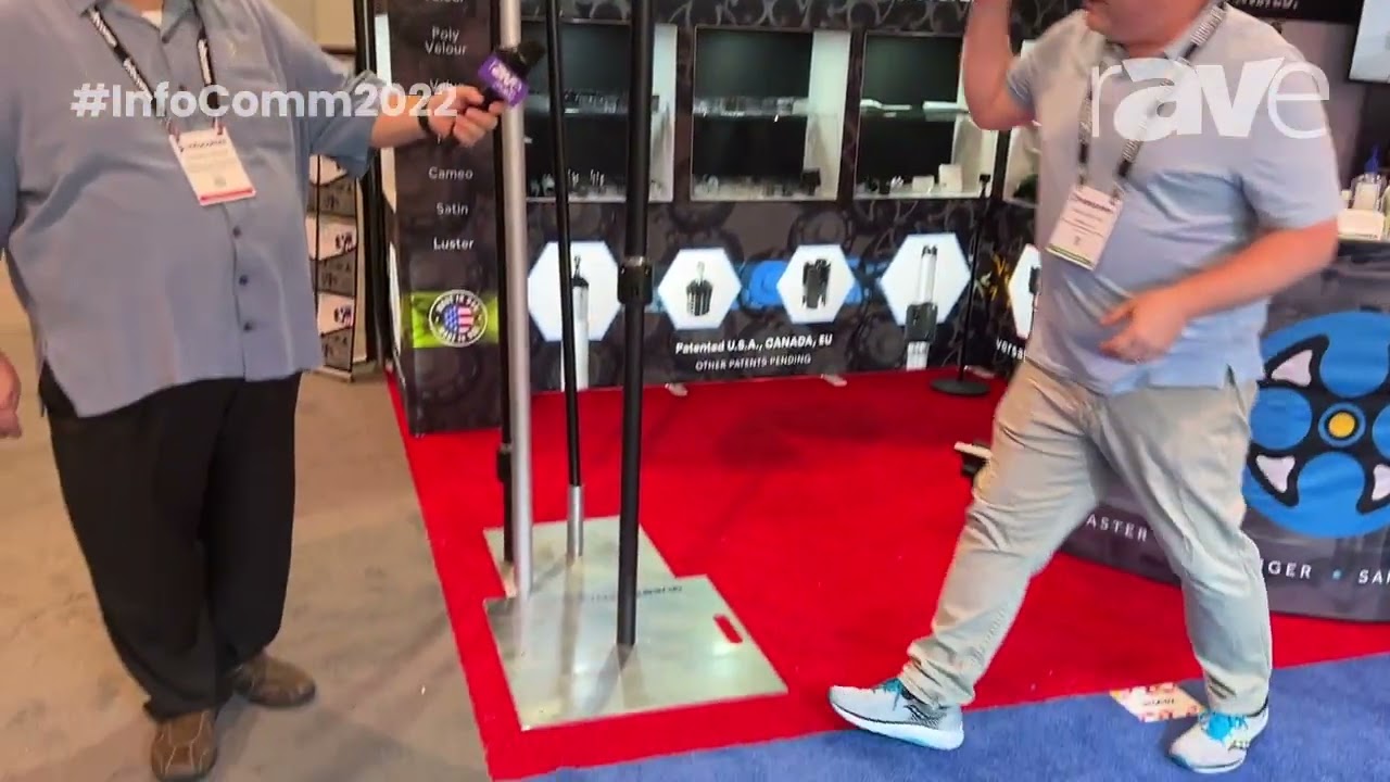 InfoComm 2022: Radius Display Products Demos Versatop Way-EZ Speaker Stand With Automatic Locking