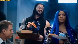 Pizza Hut SuperBowl commercial featuring WWE Superstars Roman Reigns and Sasha Banks