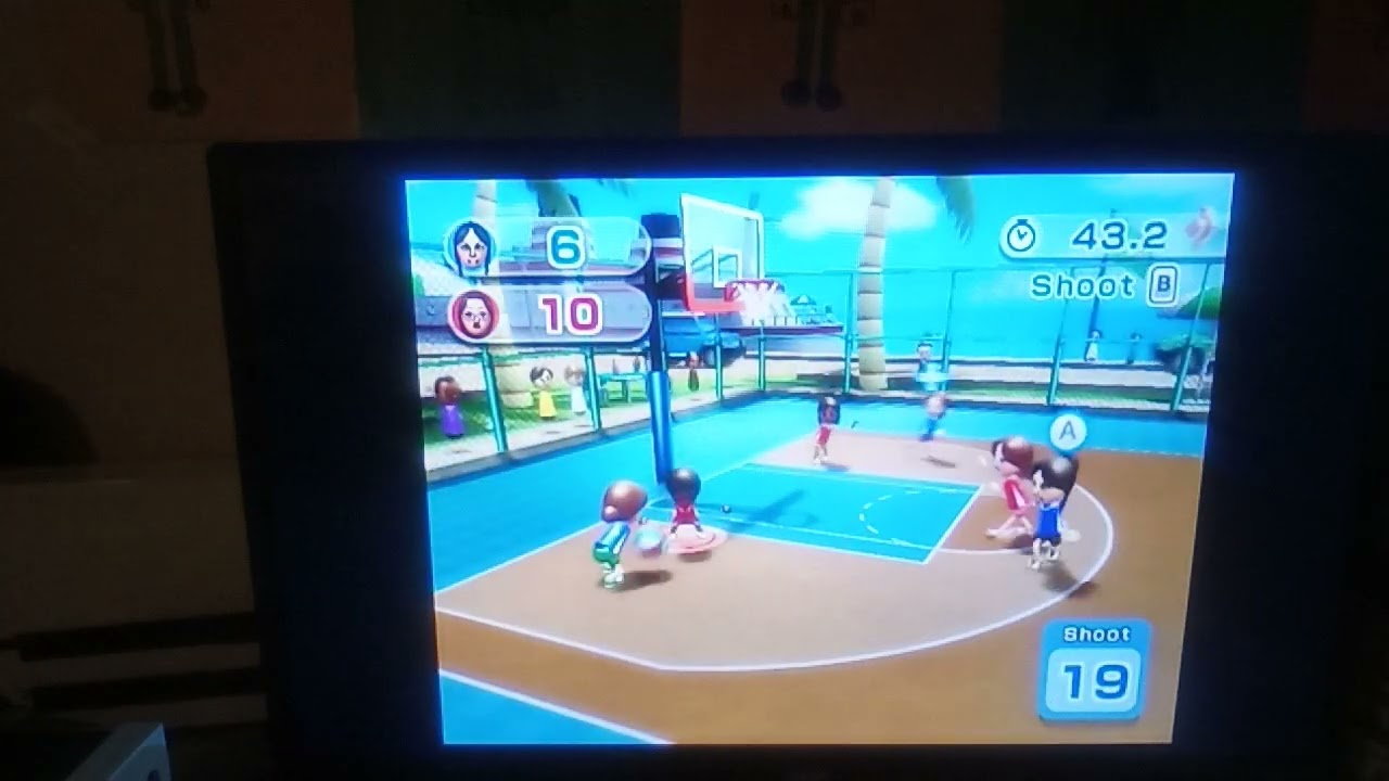 Wii sports resort basketball: Eva VS Helen 