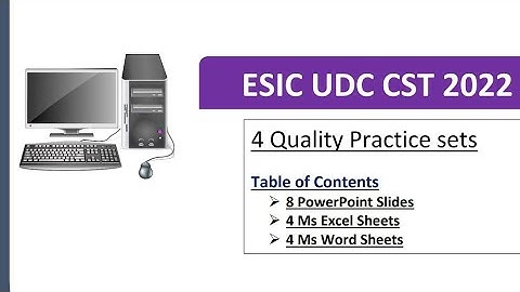 ESIC UDC Computer skill test 2022 | Practice sets