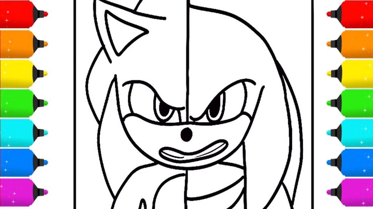 Sonic Knuckles in one face coloring page Sonic coloring pages - YouTube