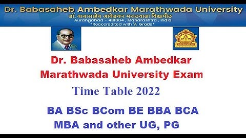 Dr. BAMU Exam 2022 Timetable Declared | How to Download Timetable | For all Students