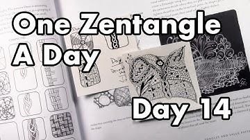 Decorative Shading, Dyon, Chainging, Keeko - One Zentangle A Day (Day 14)