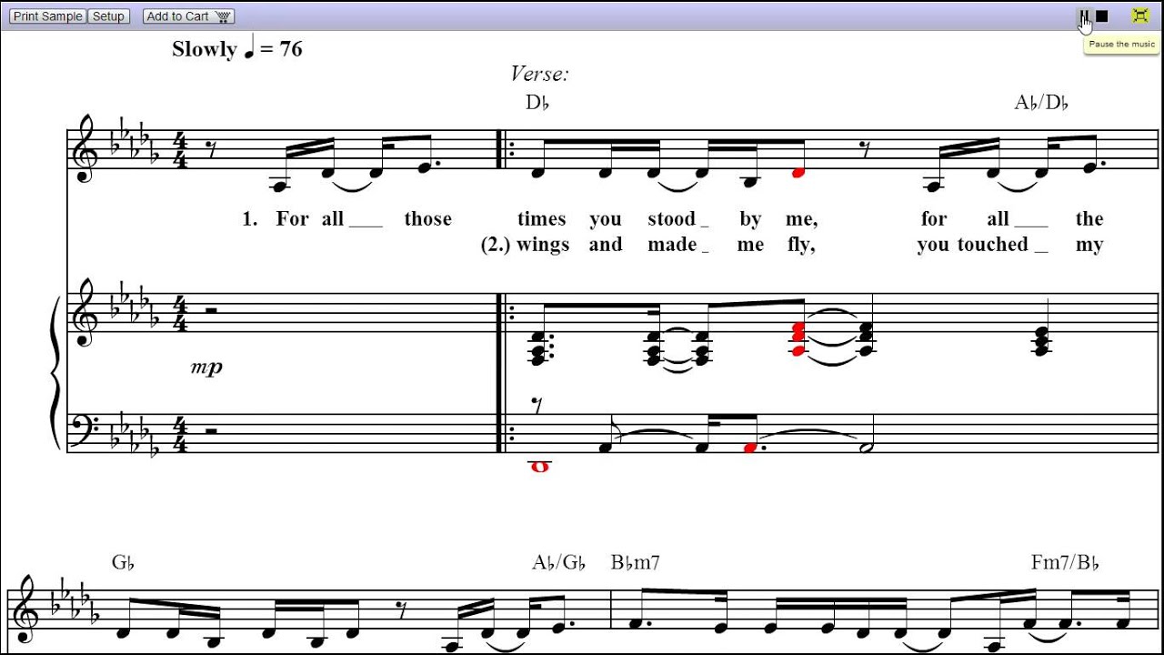 "Because You Loved Me" by Celine Dion - Piano Sheet Music (Teaser ...