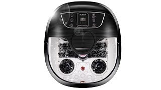 ACEVIVI Foot Spa Bath Massager with Heat and Massage and Bubble Jets, Motorized Shiatsu Massage Ball