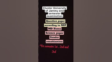 question paper of cluster University of Jammu according to Nep Md Home Science