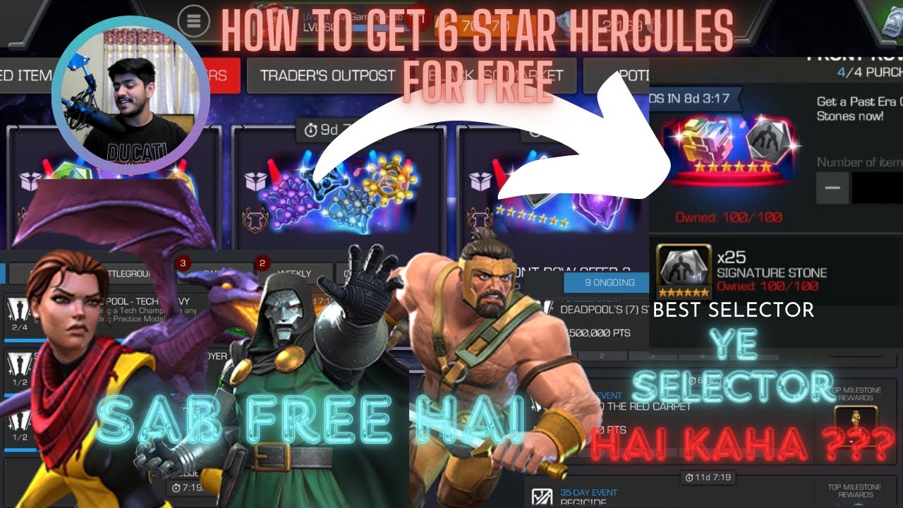 HOW TO GET 6 STAR HERCULES ,KITTY PRIDE, NF , HUMAN TORCH , COSMIC GHOST RIDER SELECTOR FROM POOLIES