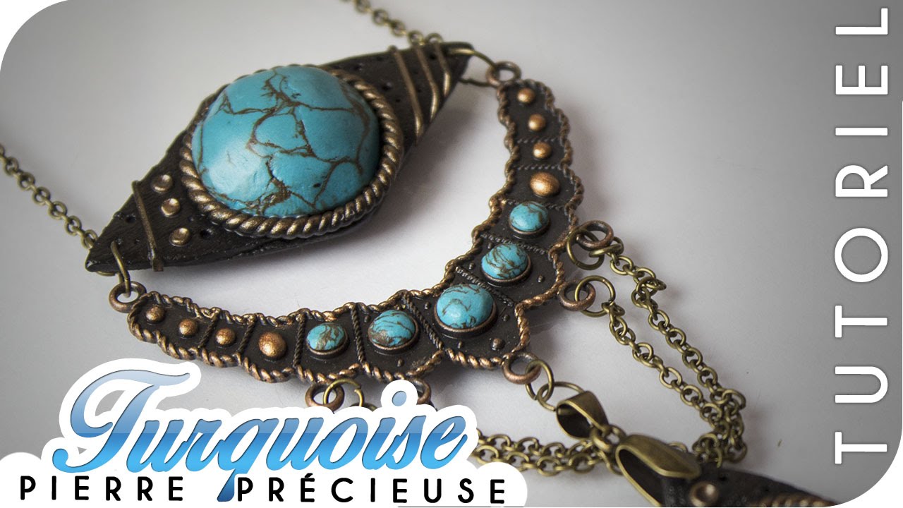 ▸ TUTO FIMO┃ TURQUOISE - Imitation Pierre Précieuse.